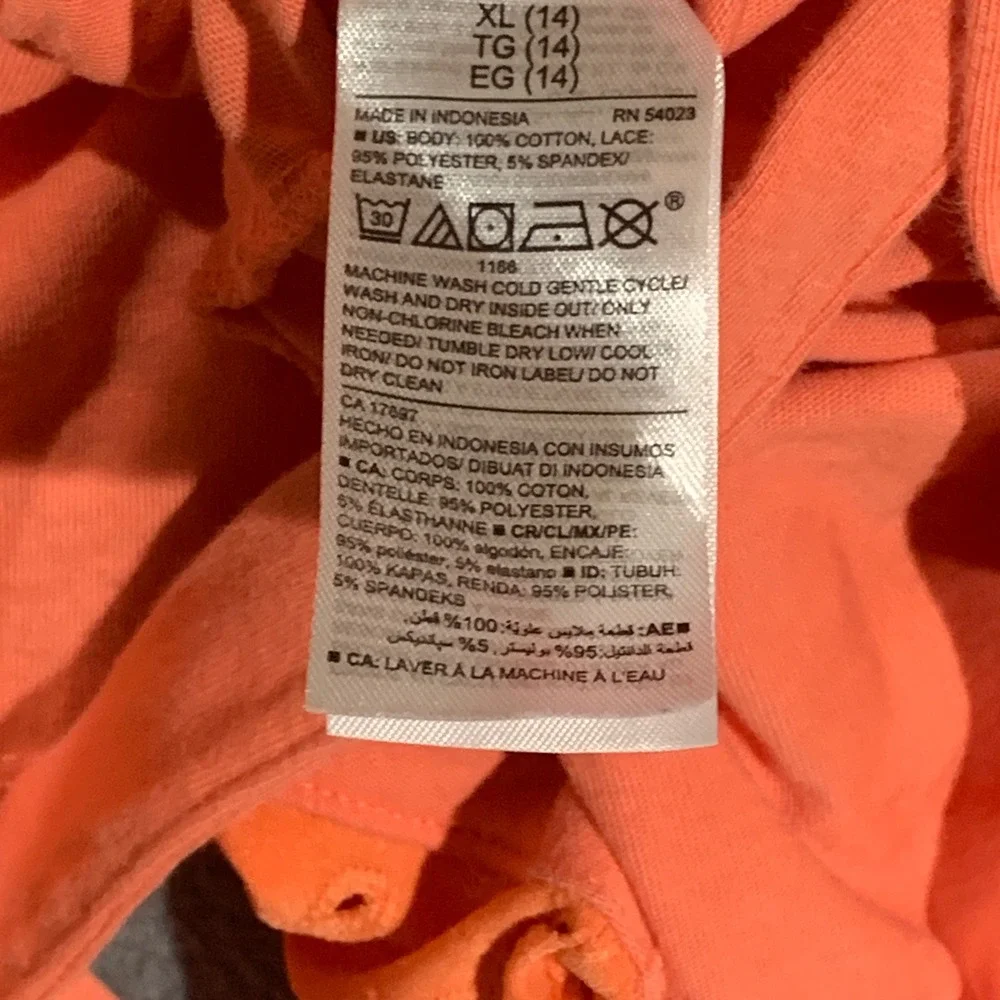 Old Navy Girls Orange Eyelet Ruffle Romper XL 14 Criss Cross Back Summer‎
